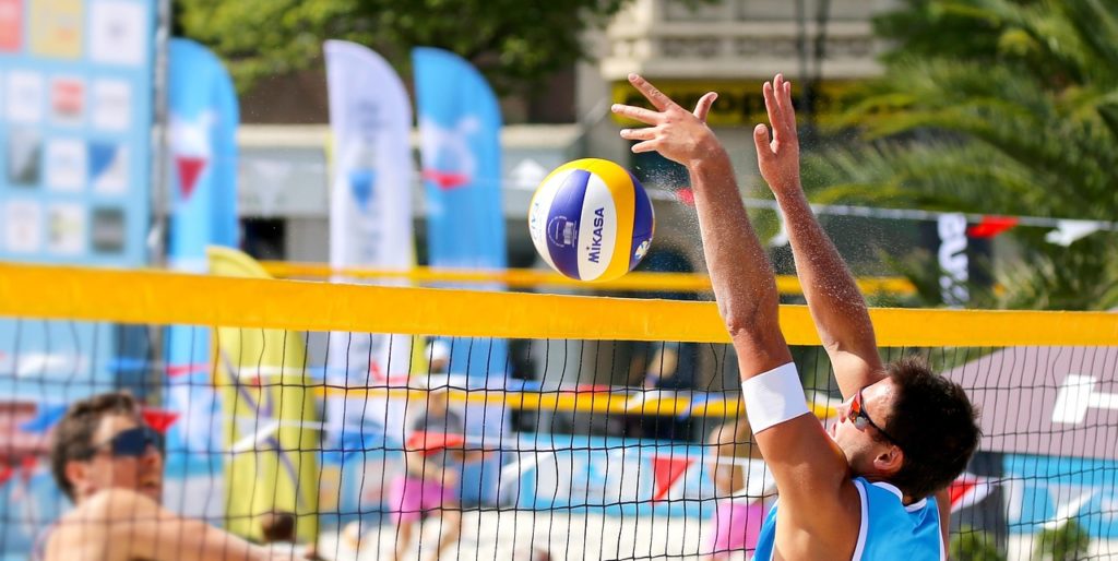 beach volleyball, block, player, ball, volleyball net, attack, sport, volleyball, ball sports, nature, beach, playing field, play, competition, tournament, sporty, athlete, jump